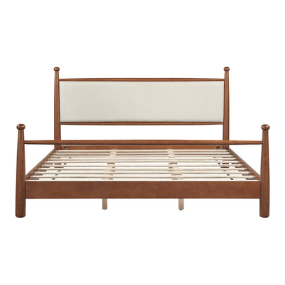Upholstered King Poplar Bed Frame and Headboard