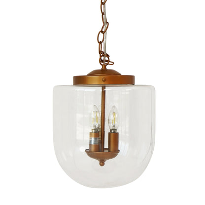Delphi Pendant Lamp - Coarse copper chain with clear glass shade HouseOfZazla on Tampa Home & Garden Store