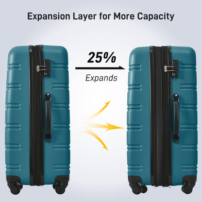 HouseOfZazla 4pc hardshell luggage set teal with TSA locks, spinner wheels 16/20/24/28in on Tampa Home & Garden Store