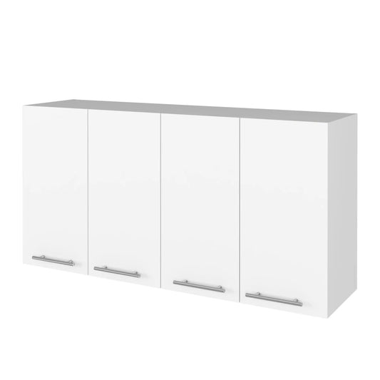 Kitchen Cabinet Durham Four Doors White accent storage with metal handles on Tampa Home & Garden Store