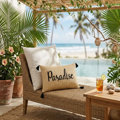 Paradise Outdoor Lumbar Pillow for the Patio