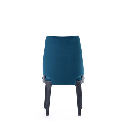Kara dining chair set of 2 in blue fabric with solid beech wood frame HouseOfZazla on Tampa Home & Garden Store