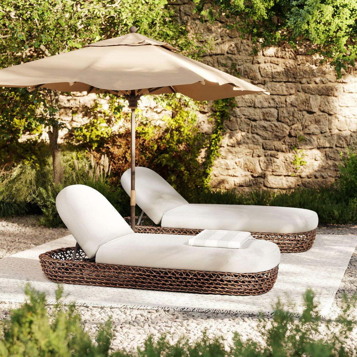 Sunbrella patio chaise lounge with adjustable backrest in dark brown by HouseOfZazla on Tampa Home & Garden Store