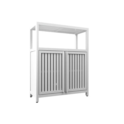Bamboo Storage Cabinet With Shelves White