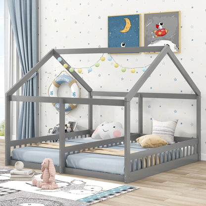 House Platform Beds For Two With Guardrails