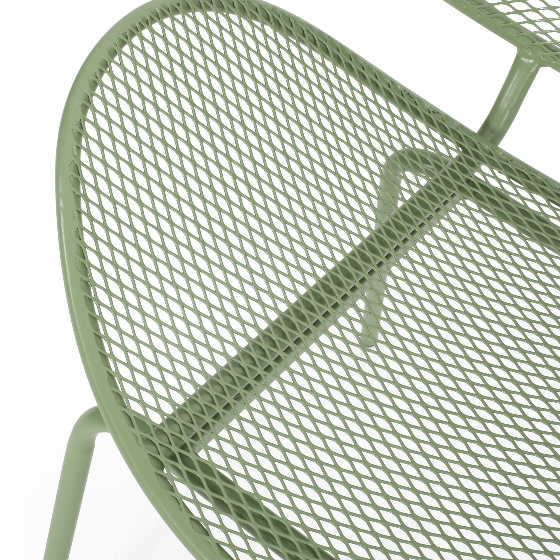 Elba Contemporary outdoor armless chair sage green mesh seat with frame HouseOfZazla on Tampa Home & Garden Store