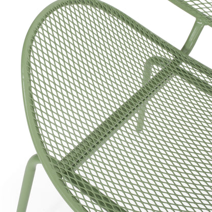 Elba Contemporary outdoor armless chair sage green mesh seat with frame HouseOfZazla on Tampa Home & Garden Store