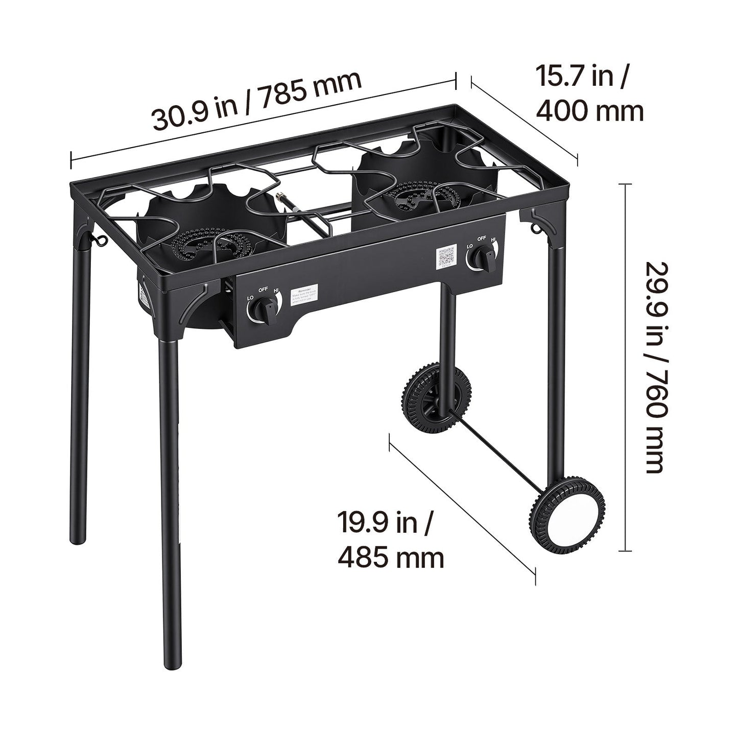 Two Burner Outdoor Propane Gas Stove for a Patio