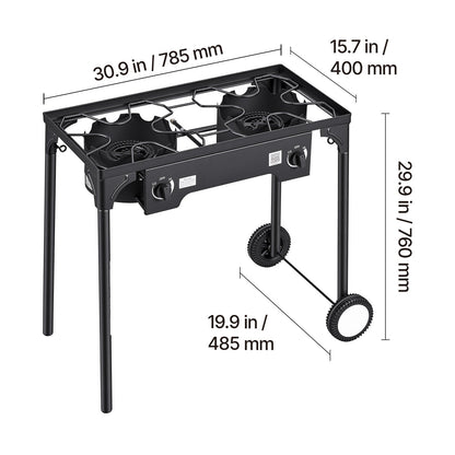 Two Burner Outdoor Propane Gas Stove for a Patio