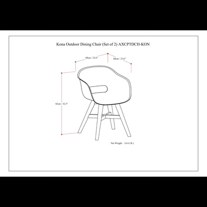 Kona Outdoor Plastic Dining Chairs Set of Two