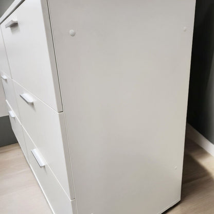 White 3-drawer modular jumbo chest accent table with simple square pulls by HouseOfZazla on Tampa Home & Garden Store