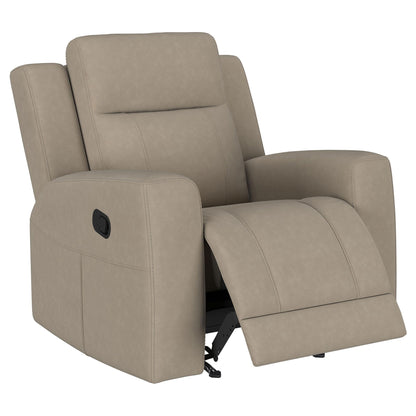 Slater taupe upholstered recliner chair with manual recline by HouseOfZazla on Tampa Home & Garden Store