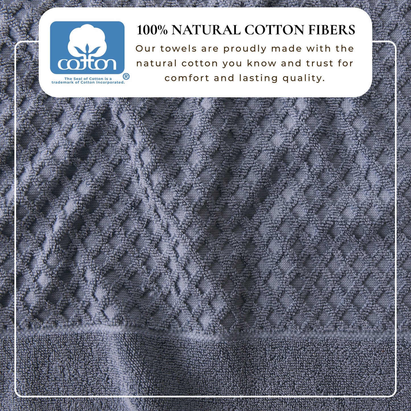 Cotton Diamond Waffle Weave Bath Towel Set