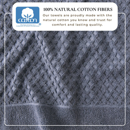 Cotton Diamond Waffle Weave Bath Towel Set
