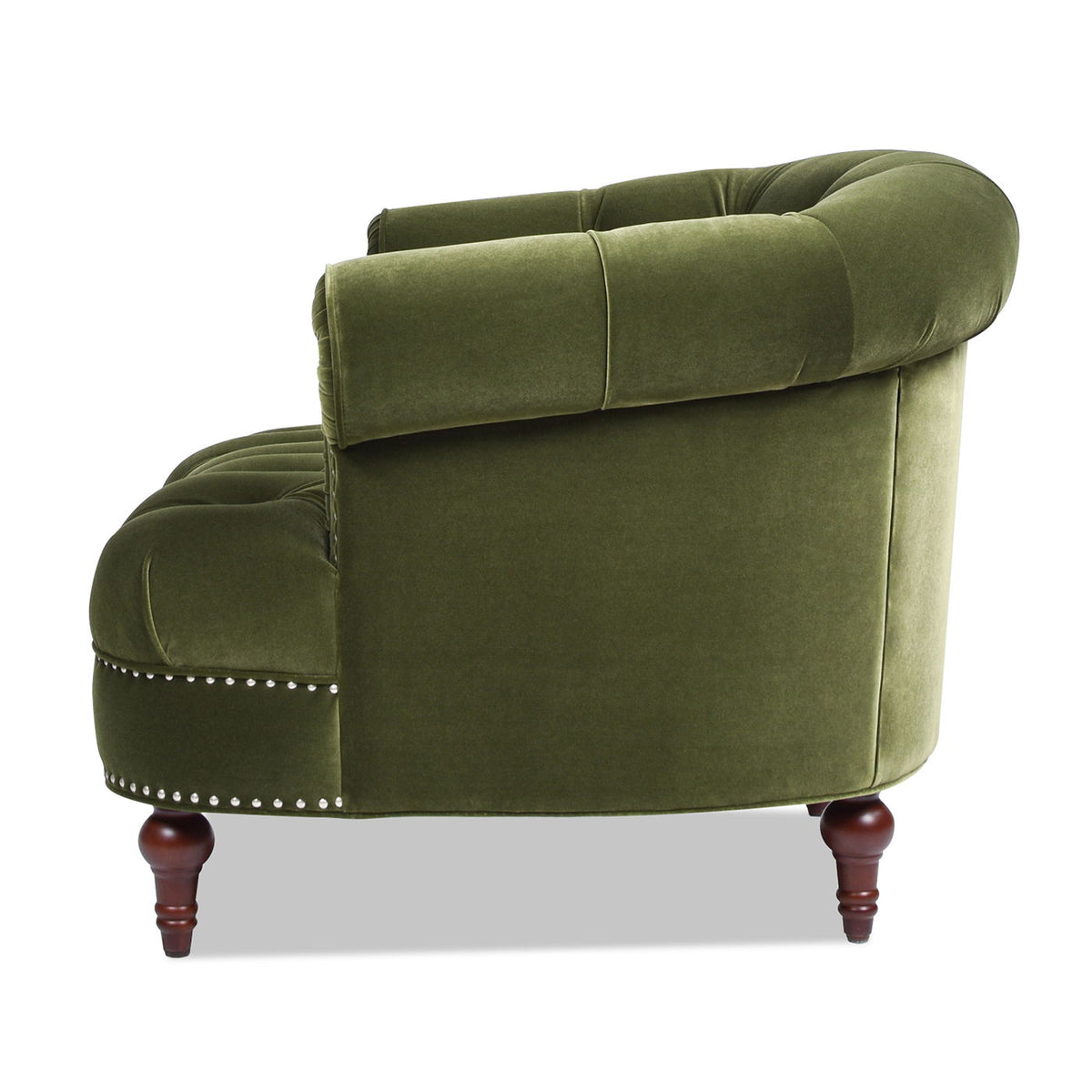 Victorian tufted accent chair olive green velvet with nailhead trim HouseOfZazla on Tampa Home & Garden Store