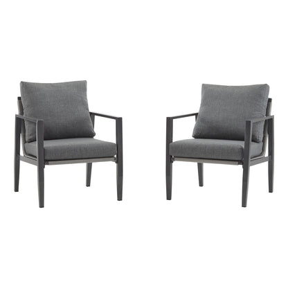 Modern lounge chairs, 2, gray cushions with rope accents on metal frames by HouseOfZazla on Tampa Home & Garden Store
