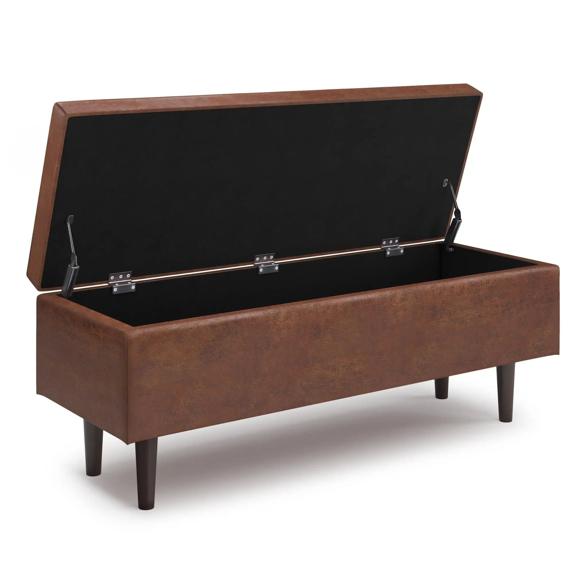 Shay Large Square Coffee Table Storage Ottoman black interior by Unique Piece Furniture on Tampa Home & Garden Store