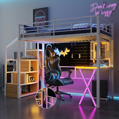 Loft Bed With Built In Workstation and Wardrobe