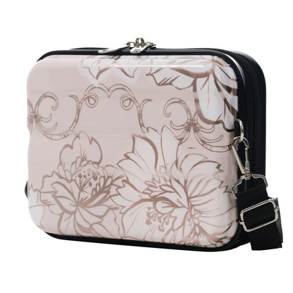 GigaTech 5-piece PC+ABS hardside luggage set, beige floral pattern with black trim on Tampa Home & Garden Store