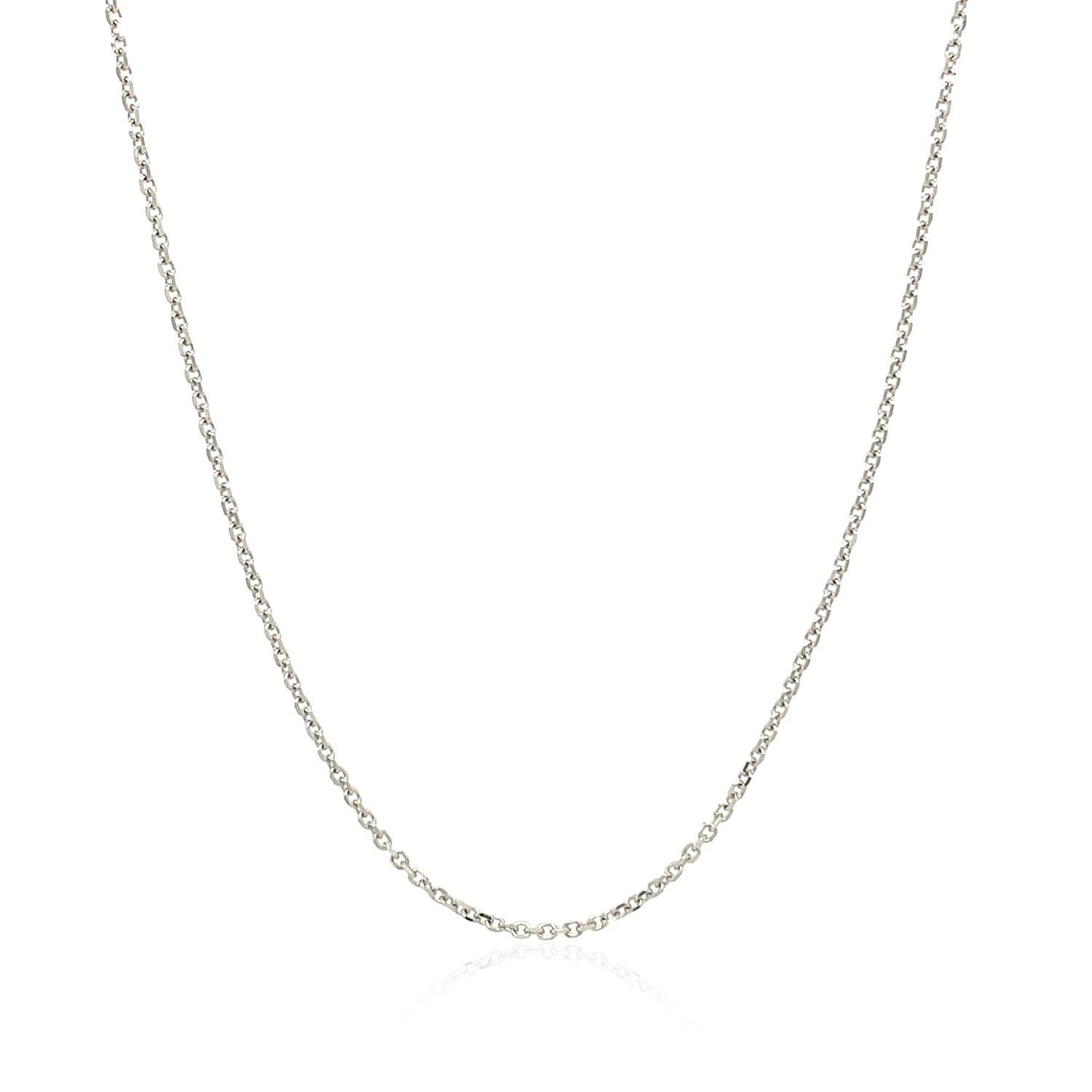 10k white gold cable chain necklace 1.1mm with delicate oval links on Tampa Home & Garden Store
