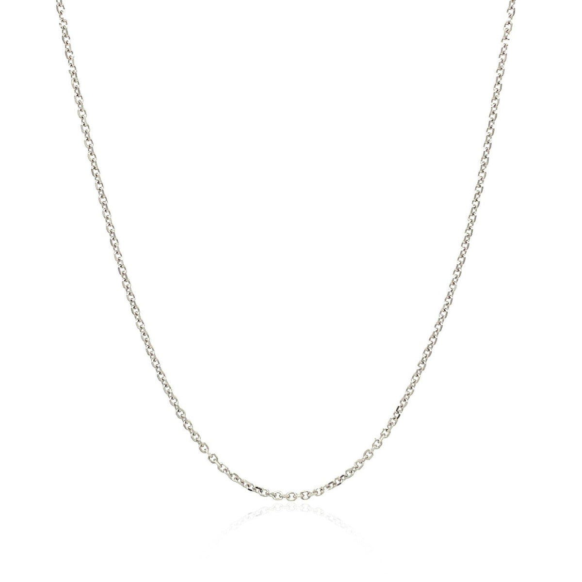 10k white gold cable chain necklace 1.1mm with delicate oval links on Tampa Home & Garden Store