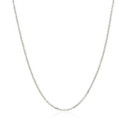 10k white gold cable chain necklace 1.1mm with delicate oval links on Tampa Home & Garden Store
