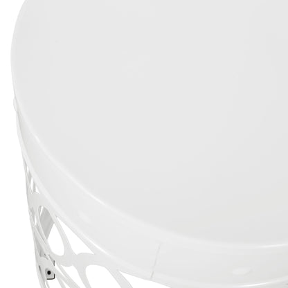 Outdoor Metal Side Tables Set of Two for Patio