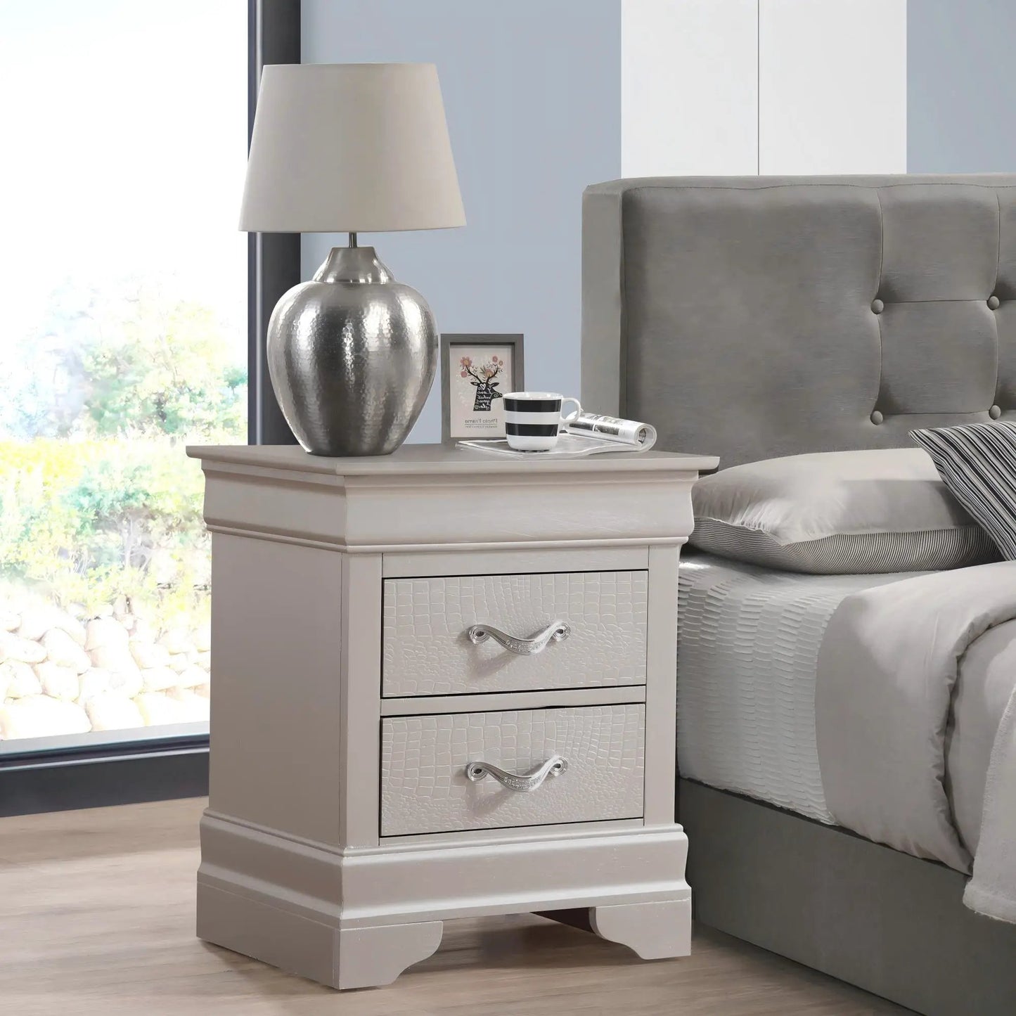 Decorative Nightstand with Modern Accents
