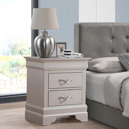 Accent nightstand gray textured finish with crystal pulls by HouseOfZazla on Tampa Home & Garden Store