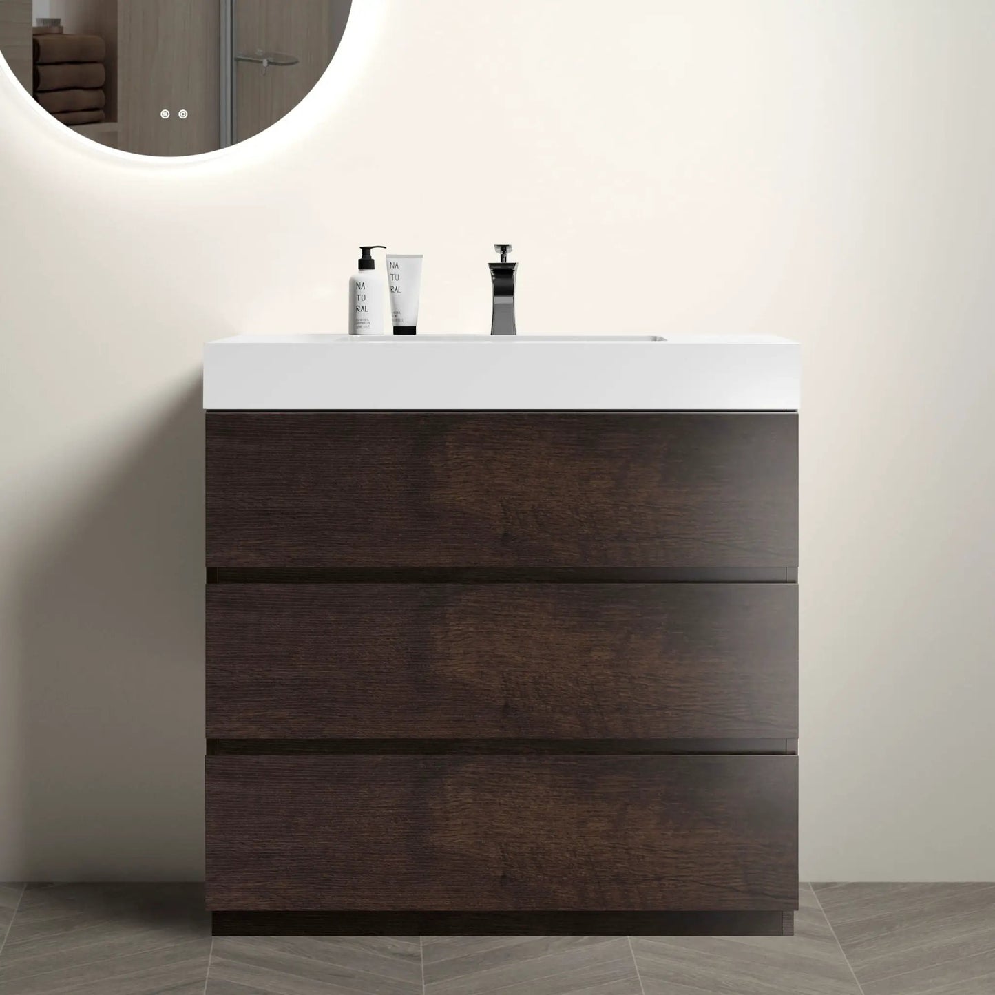 Alice Bathroom Vanity with Large Storage and Sink