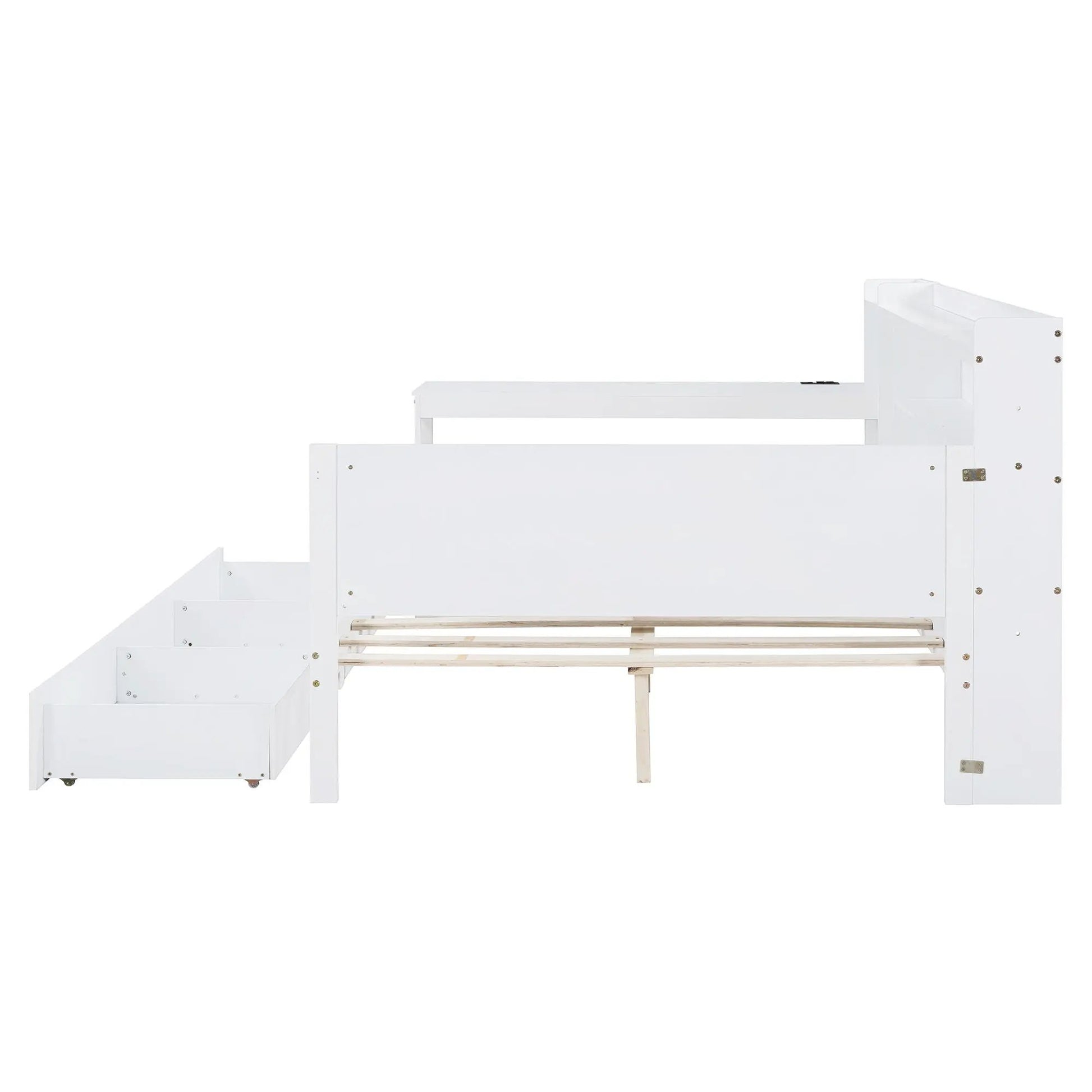 White storage daybed with built-in desk and 3-drawer unit by Unique Piece Furniture on Tampa Home & Garden Store