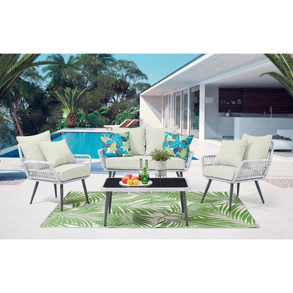 the Portofino Four Piece Outdoor Lounge Set