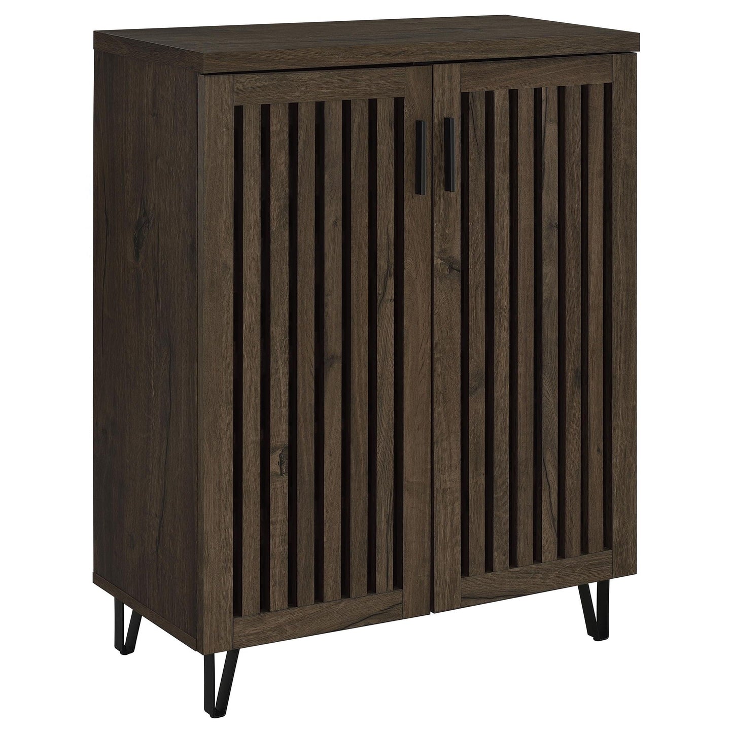 Clackamas 2-Door Storage Cabinet with adjustable shelves in dark wood finish HouseOfZazla on Tampa Home & Garden Store