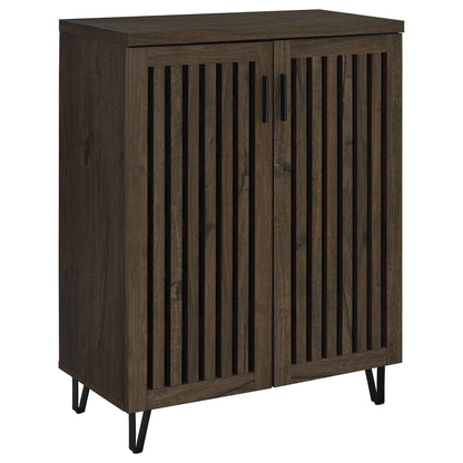 Clackamas 2-Door Storage Cabinet with adjustable shelves in dark wood finish HouseOfZazla on Tampa Home & Garden Store