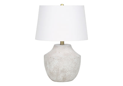 Table lamp, cream concrete base with white fabric shade, HouseOfZazla on Tampa Home & Garden Store