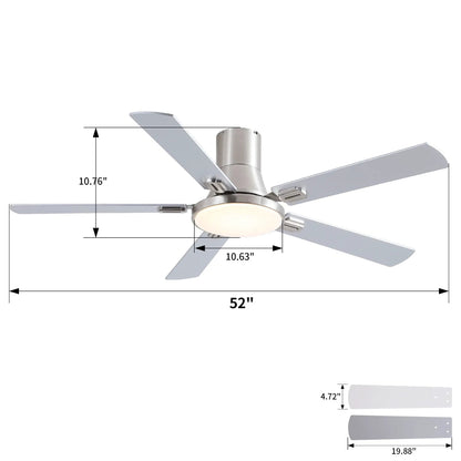 Flush mount ceiling fan with LED light and remote, 5 blades, Unique Piece Furniture on Tampa Home & Garden Store