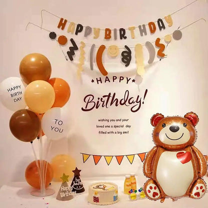 Big Bear foil balloon with heart design, large size, birthday party decor on Tampa Home & Garden Store