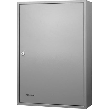 Adjustable key cabinet with lock, wall-mounted steel storage in silver with Barska logo on Tampa Home & Garden Store