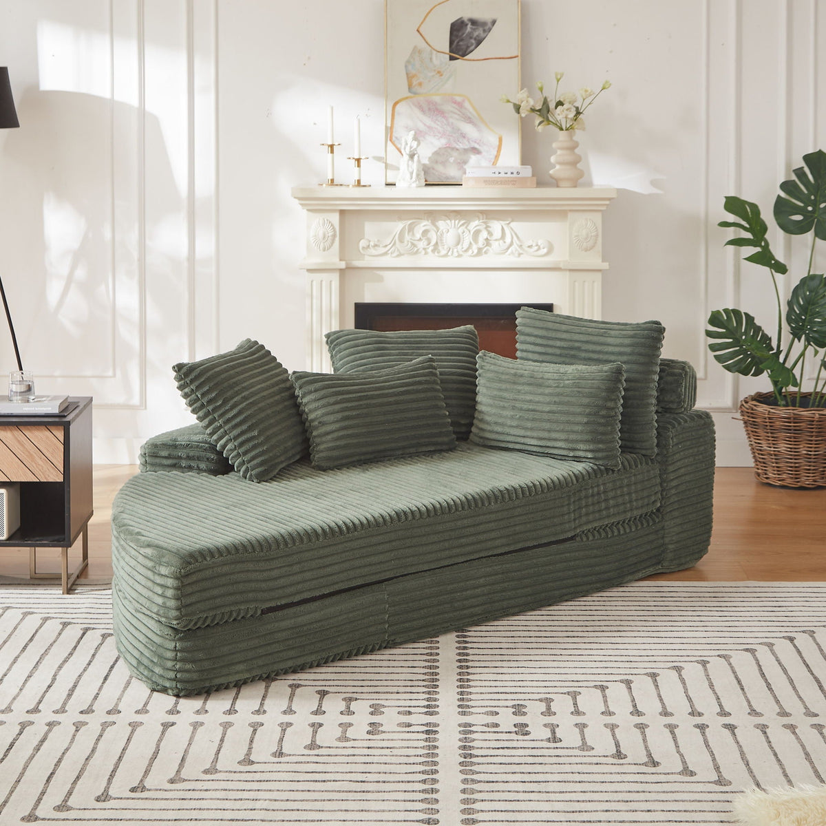 Semi Circular 2 in 1 Sofa Bed with Neck Pillow