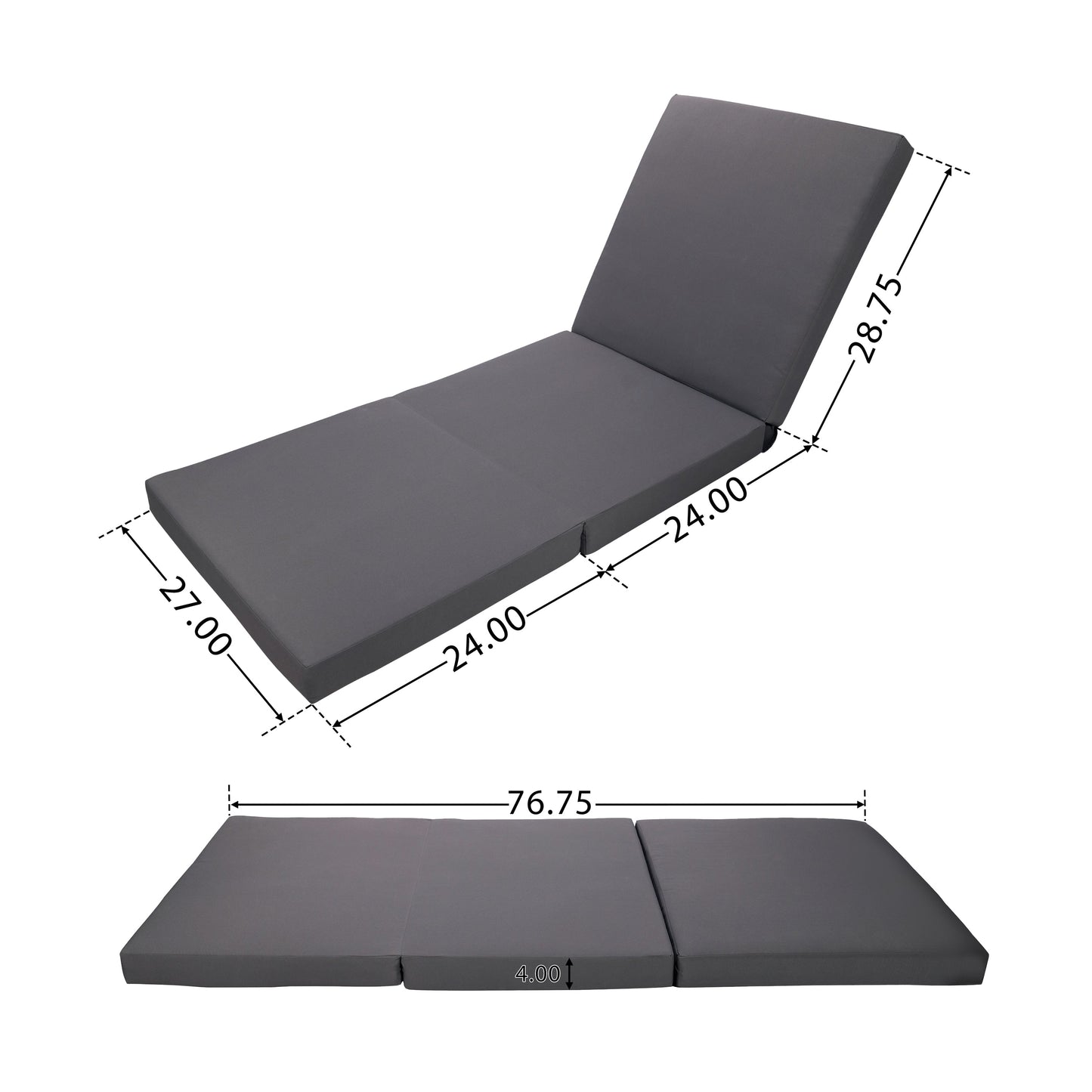 Premium White Acacia Wood Patio Chaise Lounge