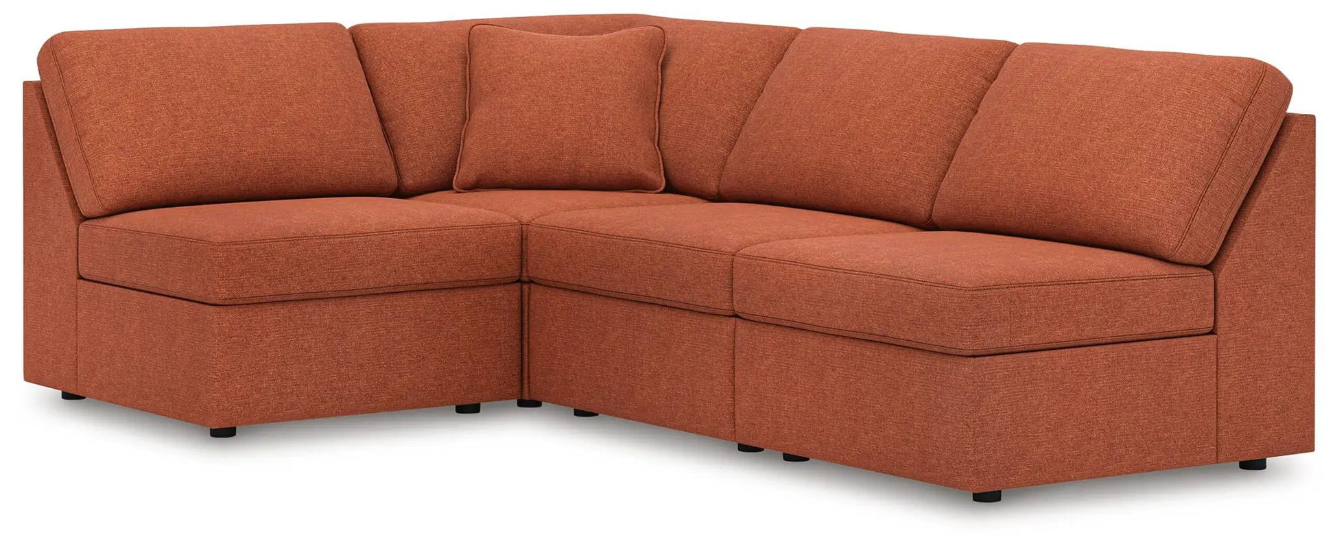 Modmax Sectional Spice orange fabric sofa with cushions Unique Piece Furniture on Tampa Home & Garden Store