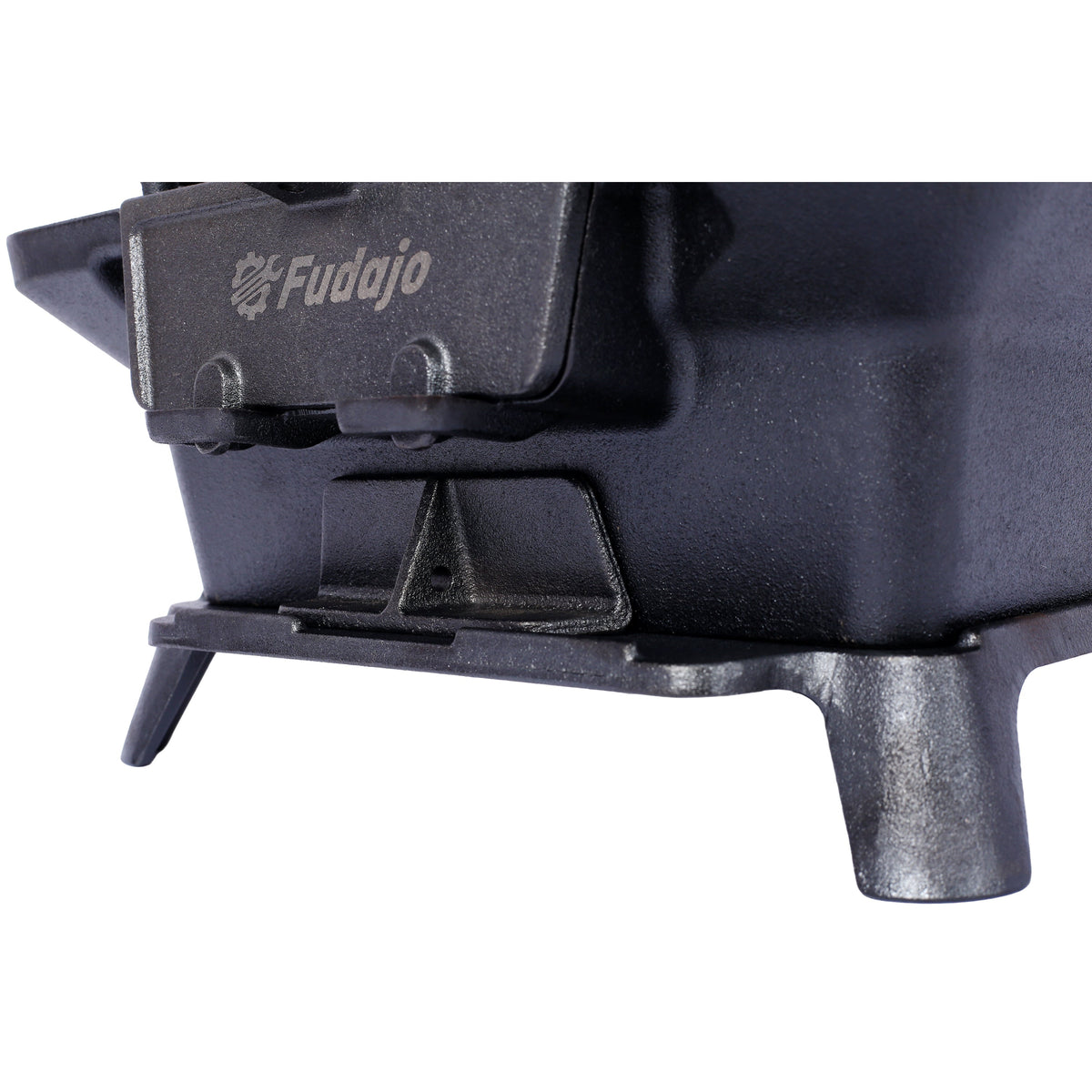 Oval cast iron grill skillet black with visible Fudajo logo on Tampa Home & Garden Store