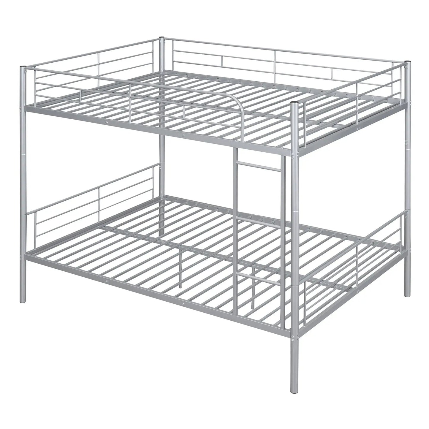 Steel bunk bed frame in silver metal with guard rails by Unique Piece Furniture on Tampa Home & Garden Store