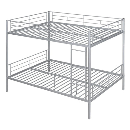 Steel bunk bed frame in silver metal with guard rails by Unique Piece Furniture on Tampa Home & Garden Store