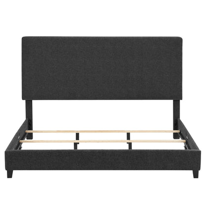 Platform Bed with Upholstered Headboard and Frame