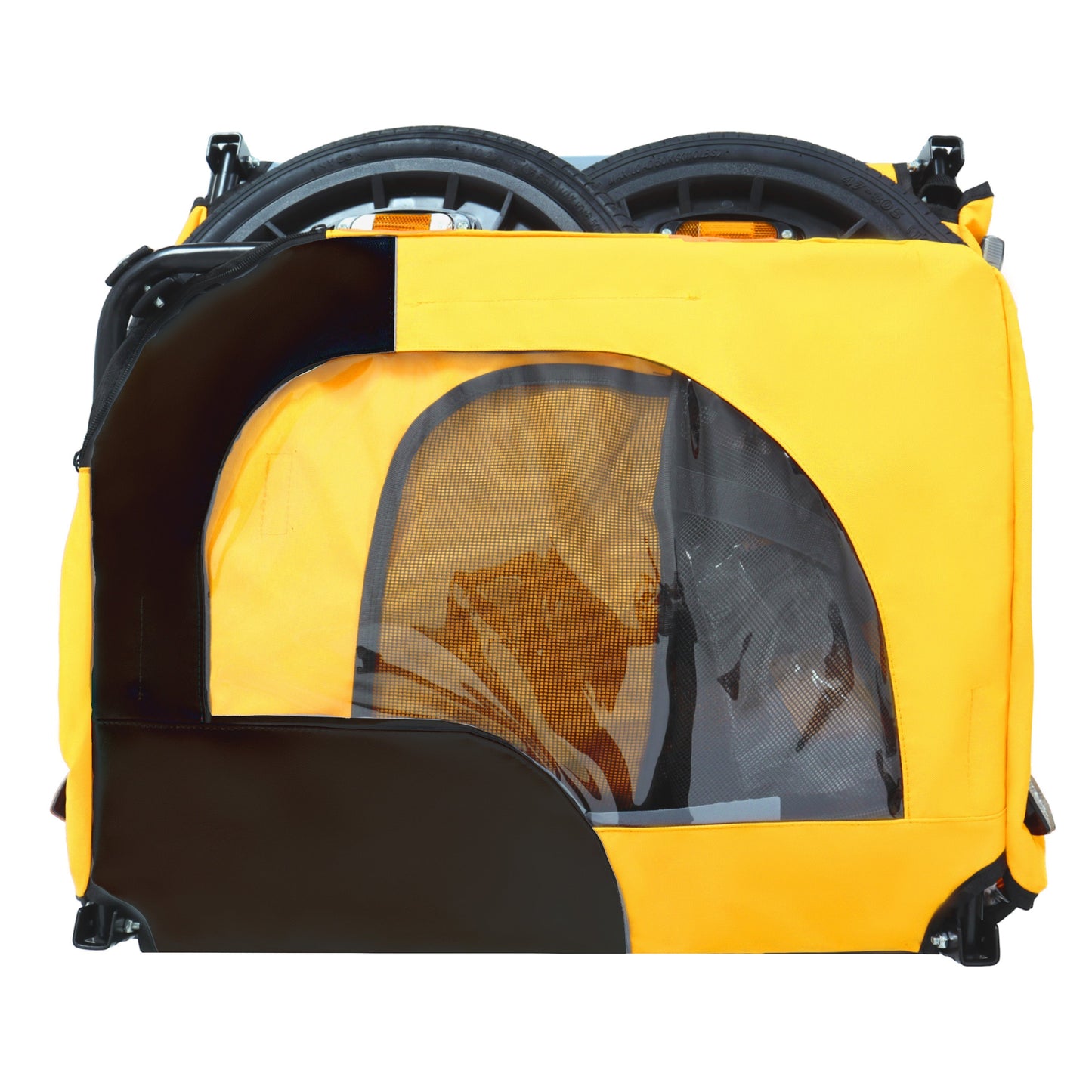 Pet Bike Trailer Dog Cart yellow with mesh window 2 wheels for medium dogs up to 66 lbs HouseOfZazla on Tampa Home & Garden Store