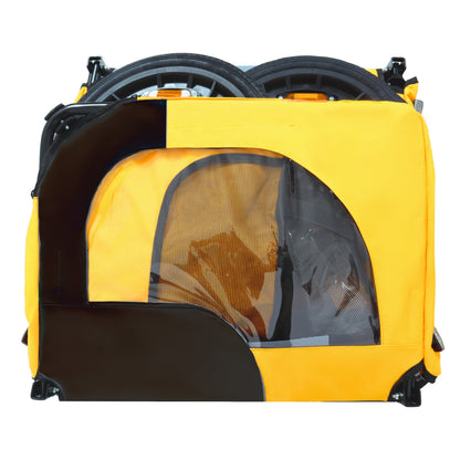 Pet Bike Trailer Dog Cart yellow with mesh window 2 wheels for medium dogs up to 66 lbs HouseOfZazla on Tampa Home & Garden Store