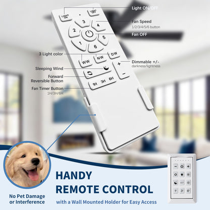Low profile flush-mount LED ceiling fan with light and remote control by HouseOfZazla on Tampa Home & Garden Store