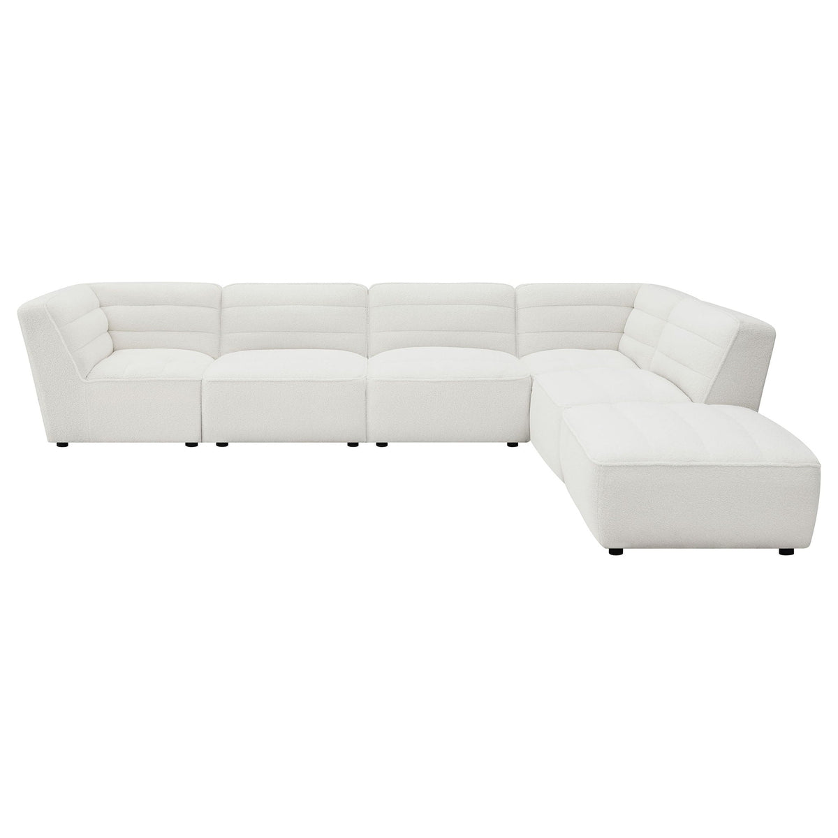 Nevve 6-Piece Ivory Upholstered Tufted Sectional with chaise by HouseOfZazla on Tampa Home & Garden Store