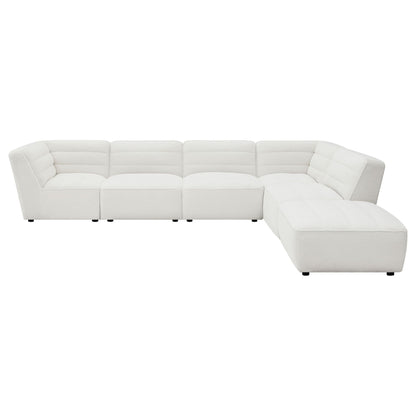 Nevve 6-Piece Ivory Upholstered Tufted Sectional with chaise by HouseOfZazla on Tampa Home & Garden Store